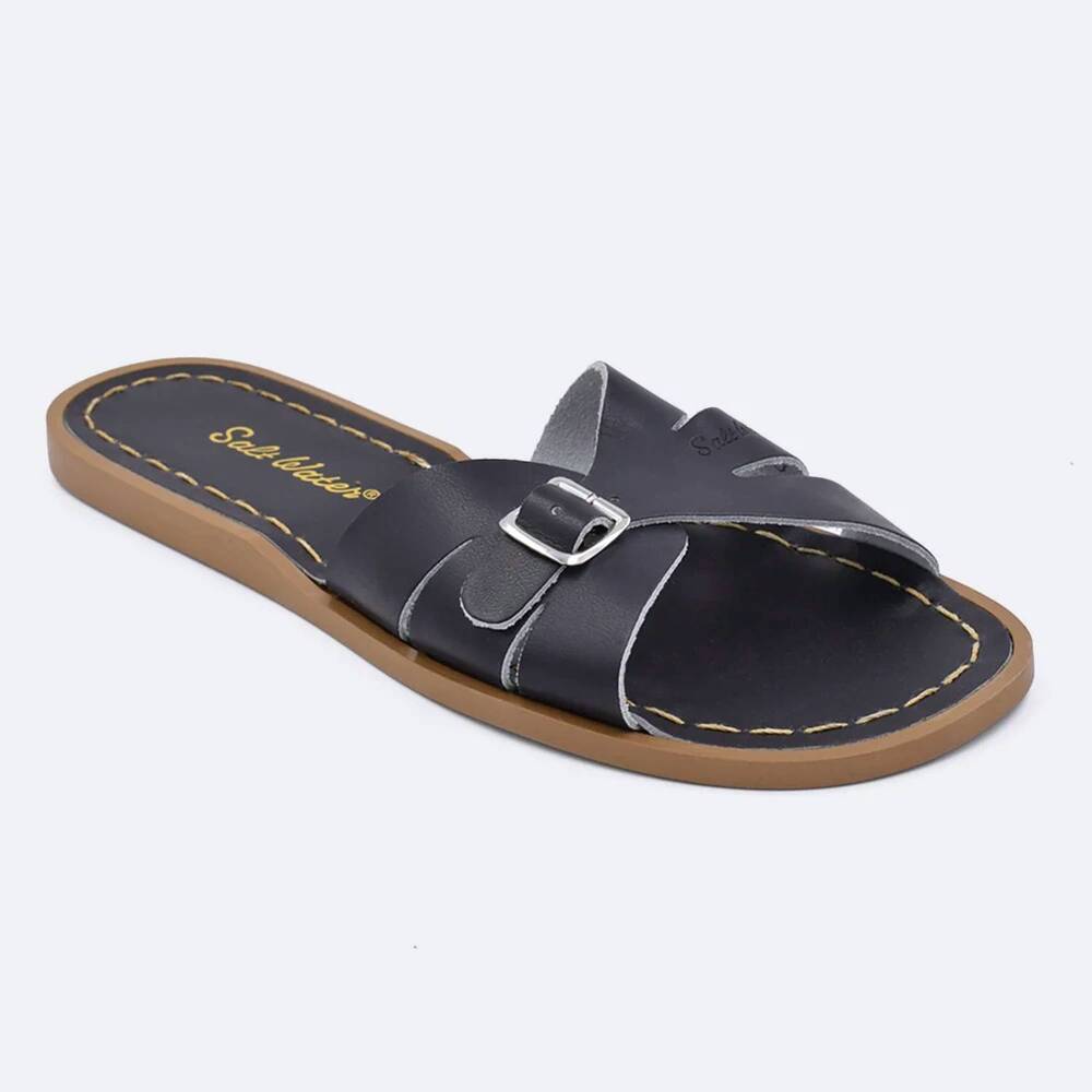 NEW SALT WATER SANDALS women’s classic slide sandals in black